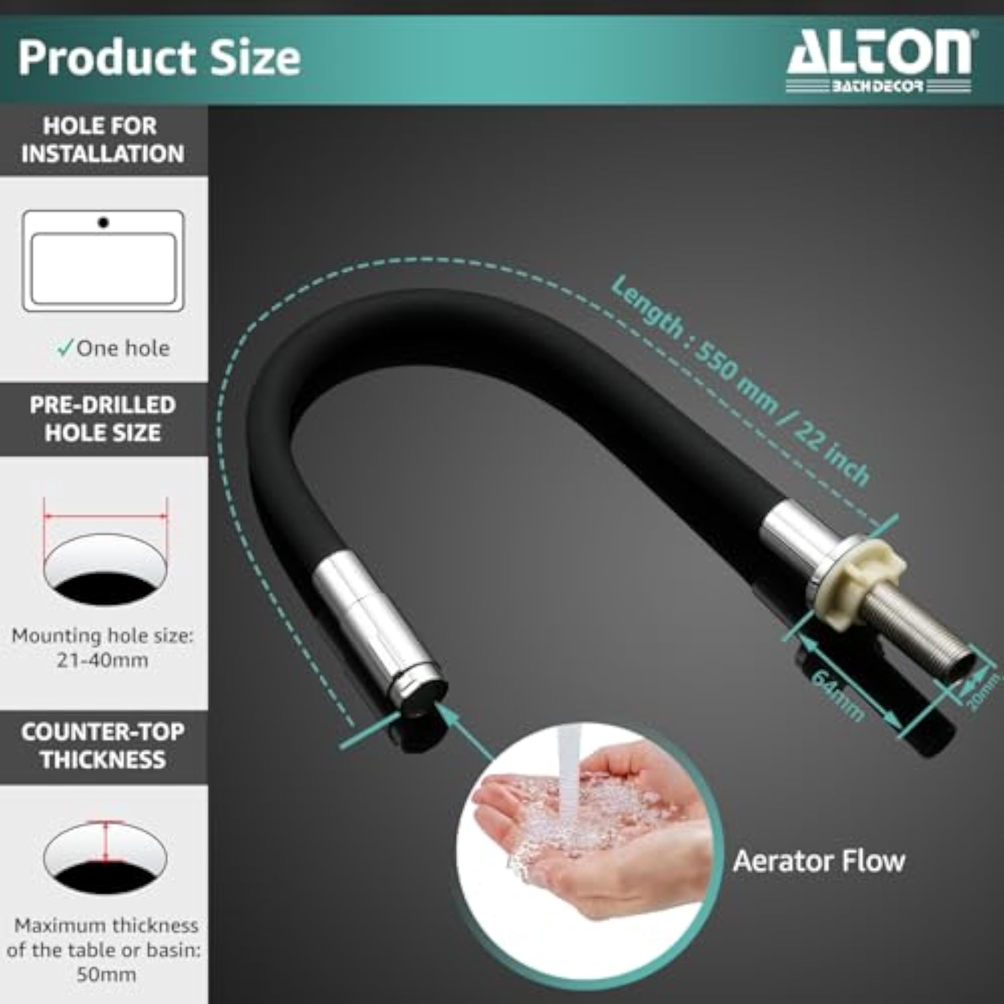 Mouth Operated Flexible Spout for Kitchen and Bathroom